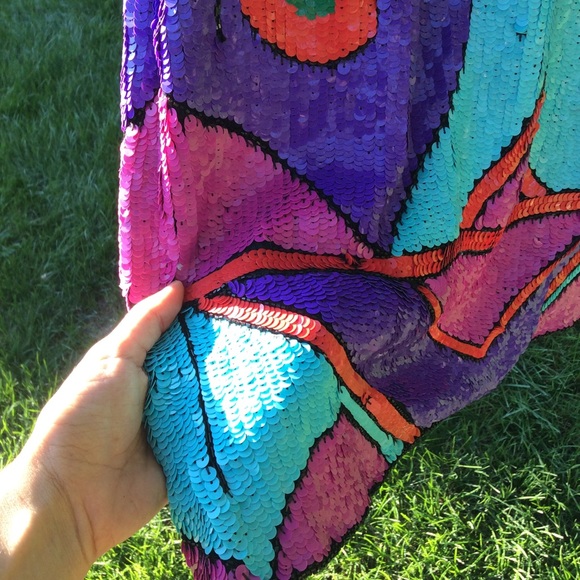 ⬇️ $178 70’s Vintage Club Girl Dress- SILK - Picture 7 of 8